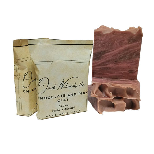 Chocolate and Pink Clay with Lavender Essential Oil Soap